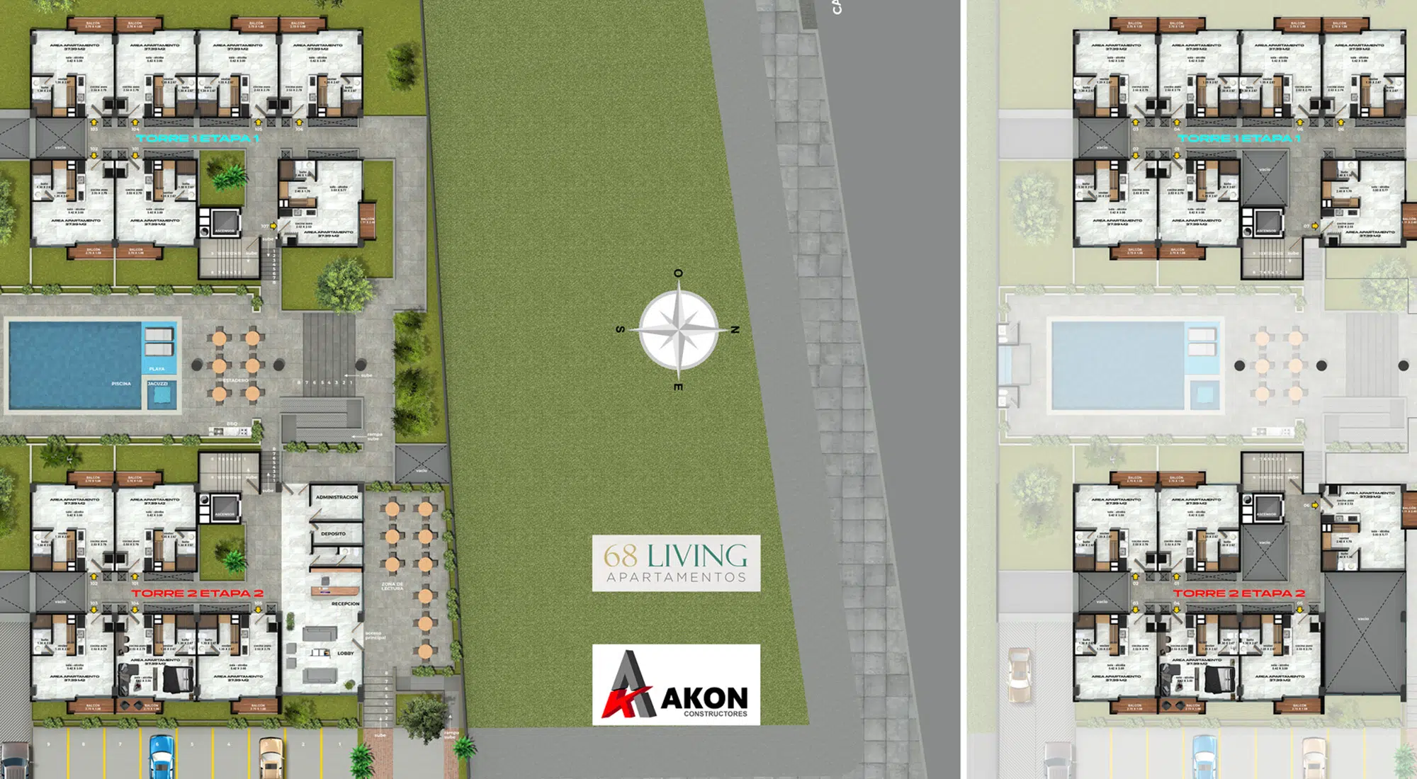 68 Living — Amenidades: coworking, gimnasio y zona social